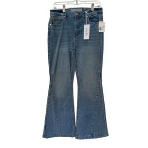 NWT Indigo Rein High Rise Flare Jeans Womens 13 W30 L32.5 Medium Wash Stretch